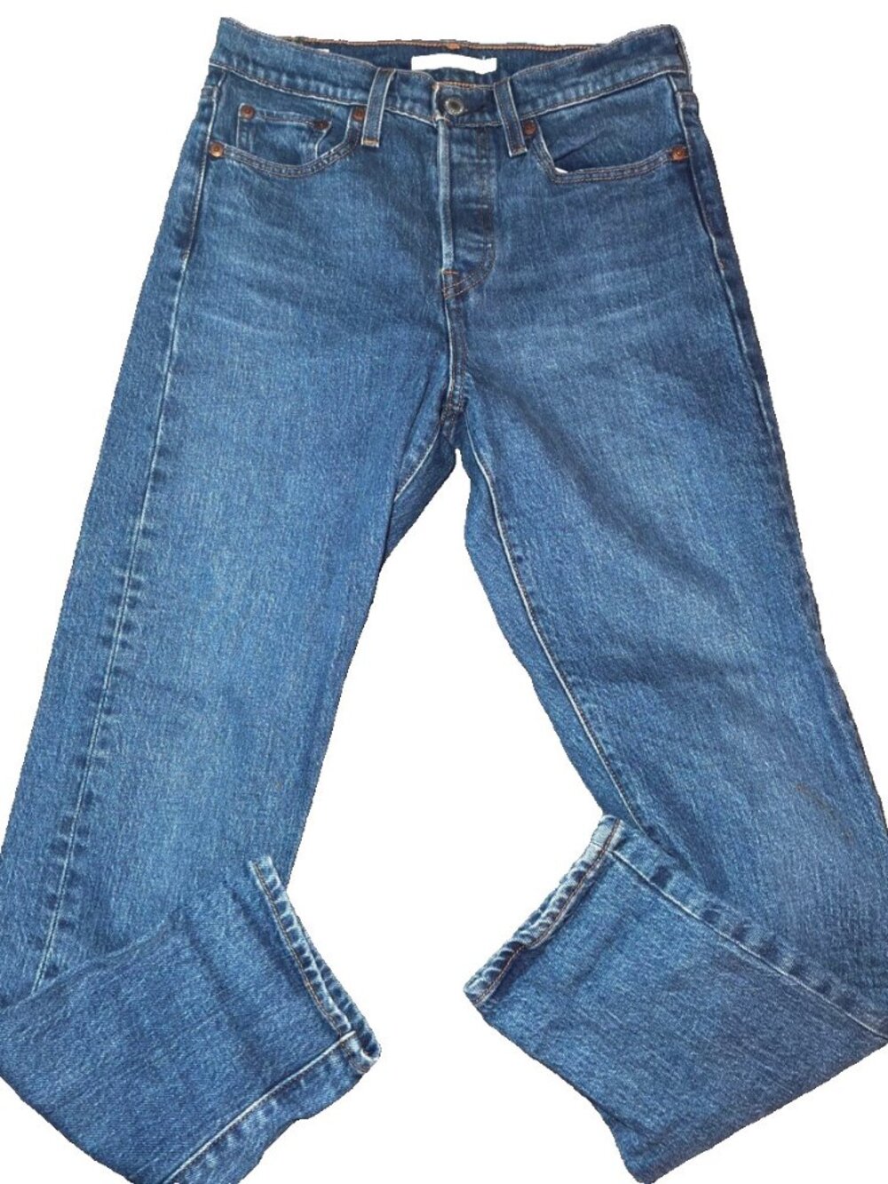 Levi's Wedgie Womens High Rise Straight Leg Jeans Size 26 Medium Wash Denim